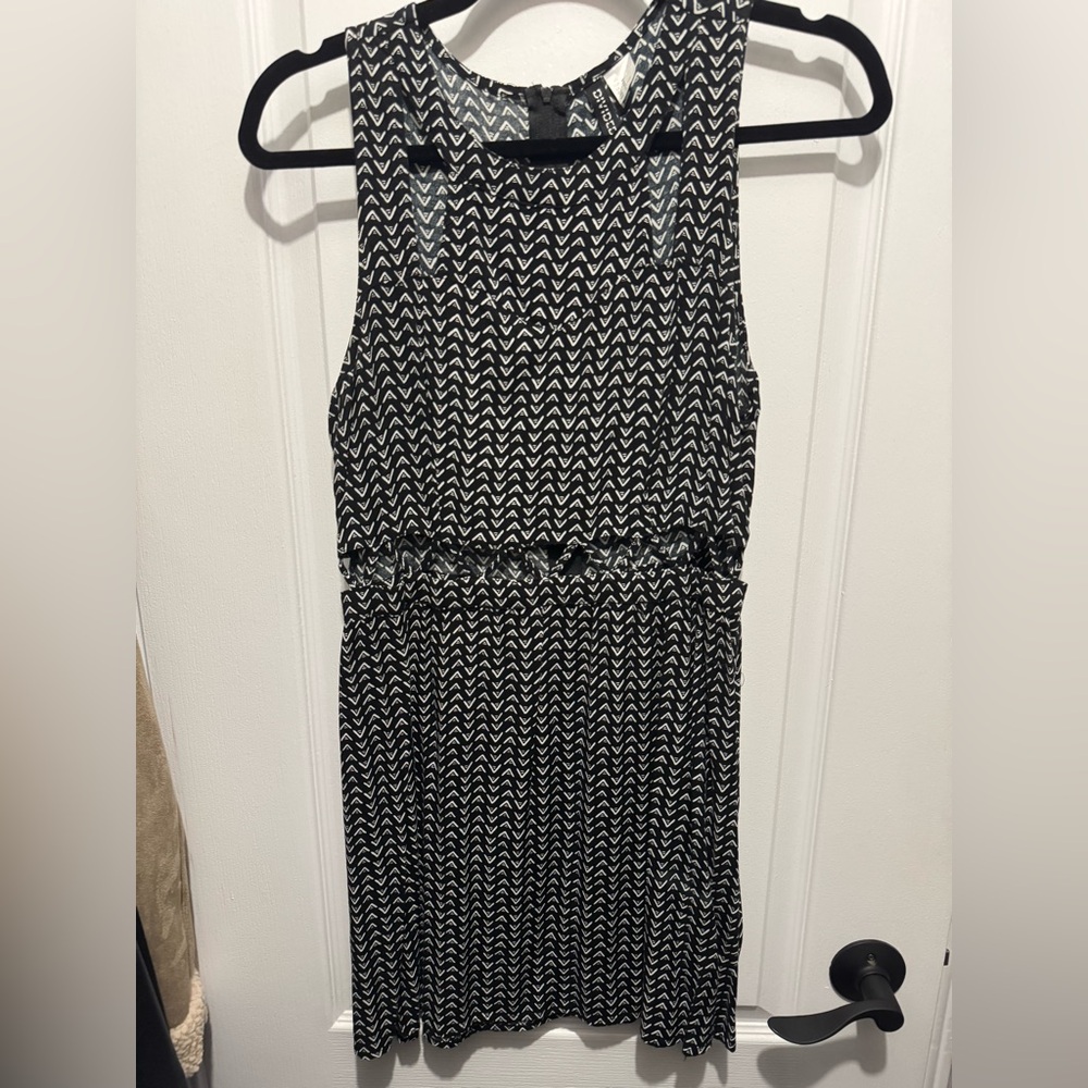 H&M black and white cut out dress